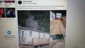 New wooden deck built by Home Project Service in Troy, MT