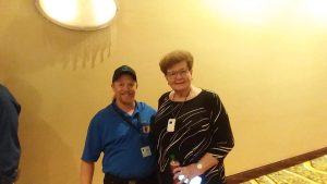 Earl Teats with Connie Ross, retired teacher and team leader